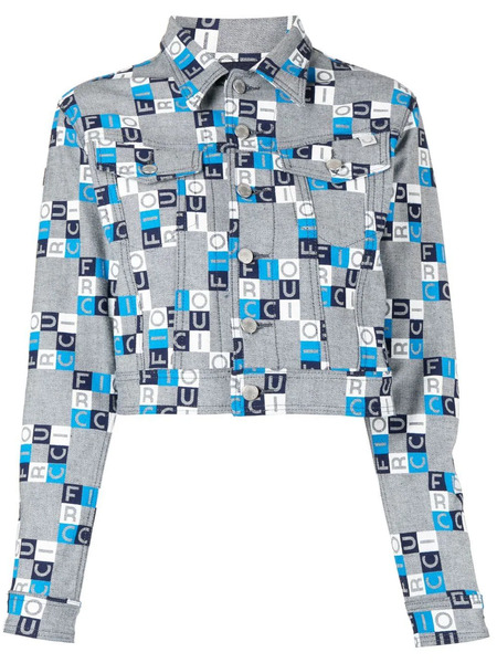  Fiorucci Logo Cropped Jacket - Blue 