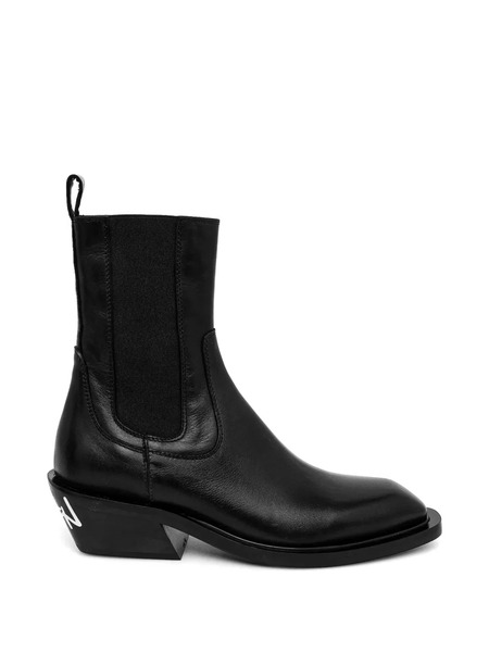  Fiorucci Pull-tab Lettering-detail Boots - Black 