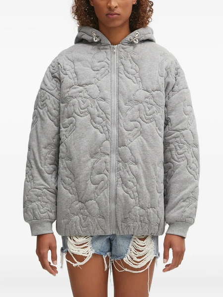  Fiorucci Quilted Hoodie - Grey 