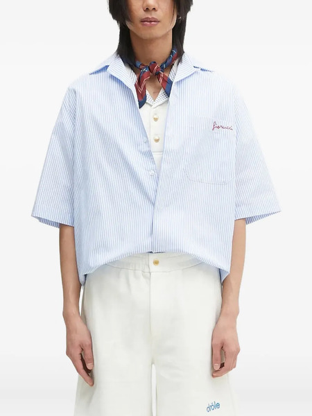  Fiorucci Striped Embroidered Shirt - Blue 