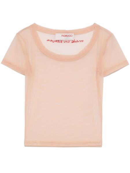  Fiorucci Tulle Crop Top - Neutrals 