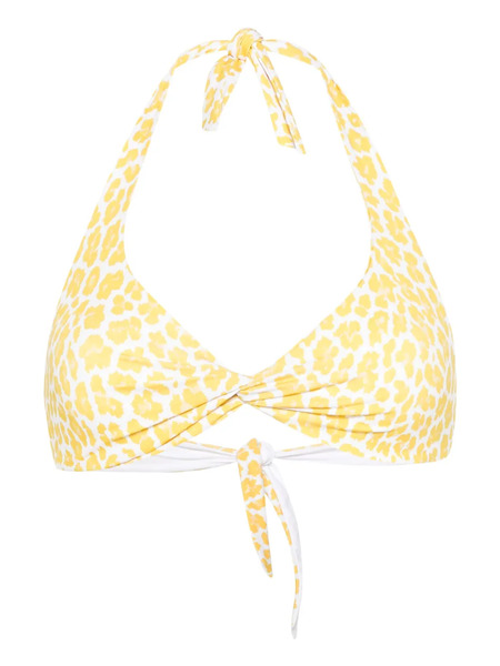  Fisico Leopard-print Bikini Top - Yellow 