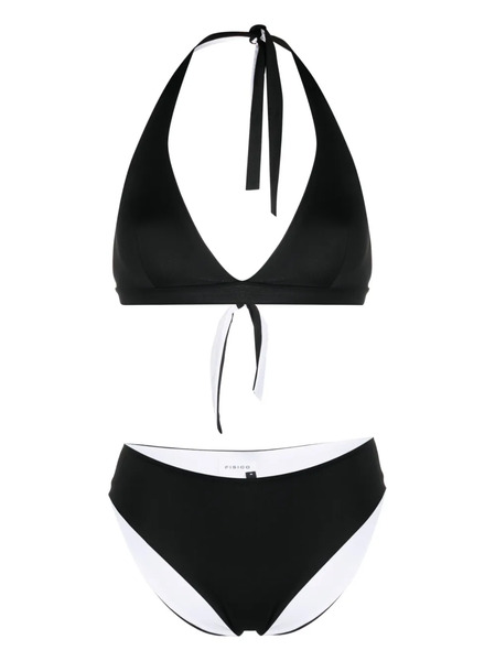  Fisico Self-tie Halterneck Bikini Set - Black 