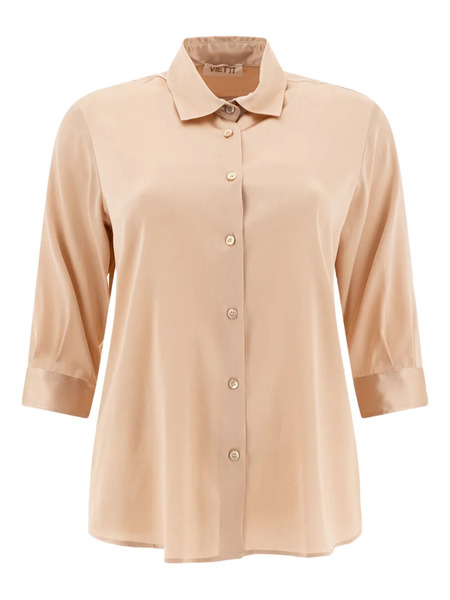  F.it Button-front Silk Shirt - Neutrals 