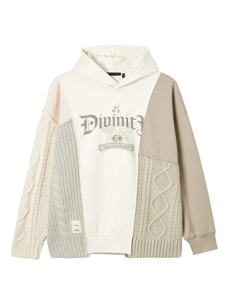  Five Cm Cable-knit Patchwork Hoodie - Neutrals 