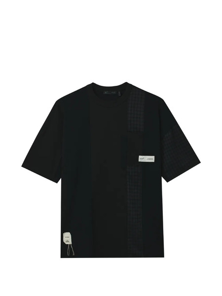  Five Cm Checked Panel T-shirt - Black 