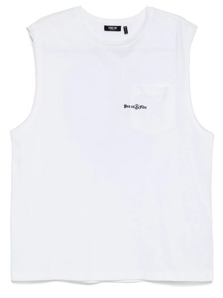  Five Cm Logo-embroidered Vest - White 