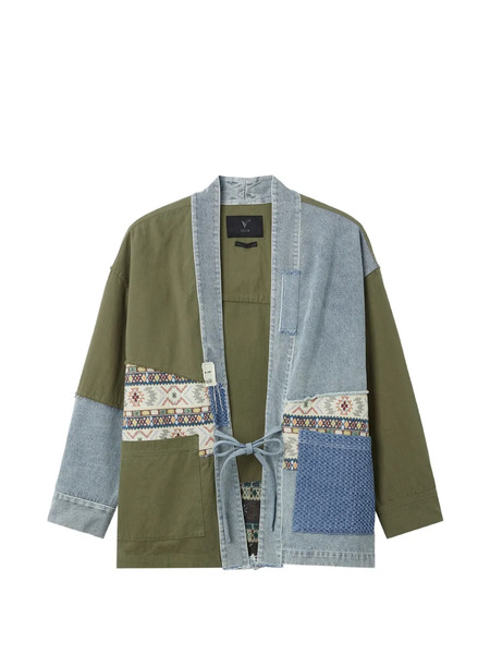  Five Cm Patchwork Shirt Jacket - Green 