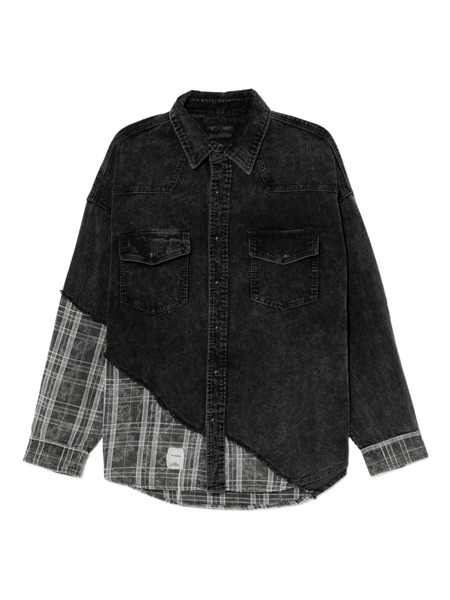  Five Cm Plaid Shirt Jacket - Black 
