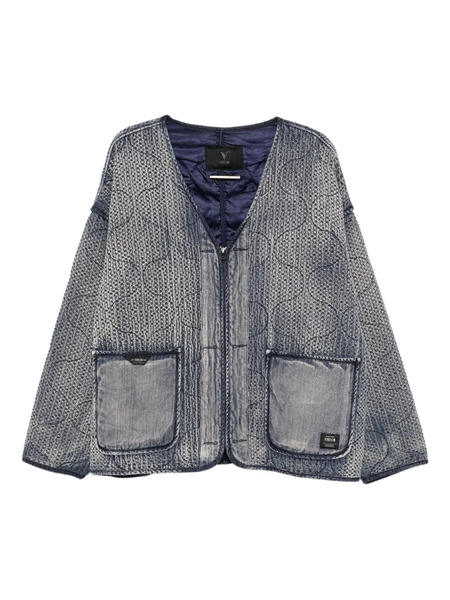  Five Cm Quilted Denim Jacket - Blue 
