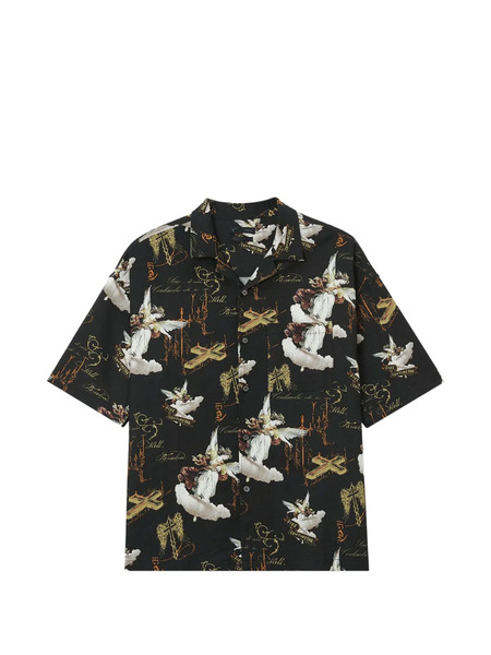  Five Cm Short-sleeve Patterned Shirt - Black 