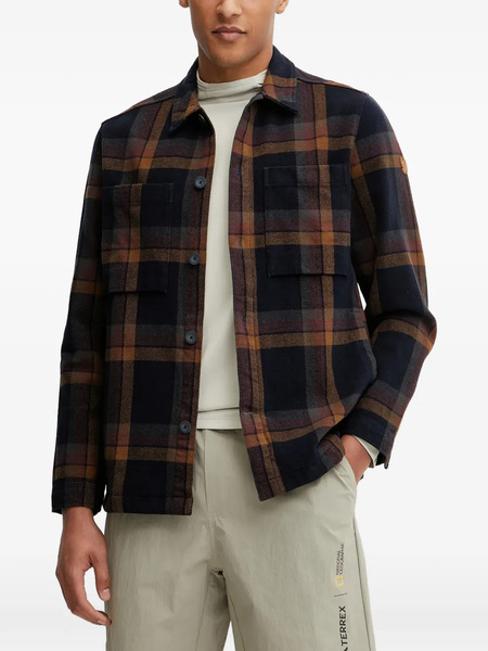  Fjällräven Check-pattern Two-pocket Shirt Jacket - Blue 