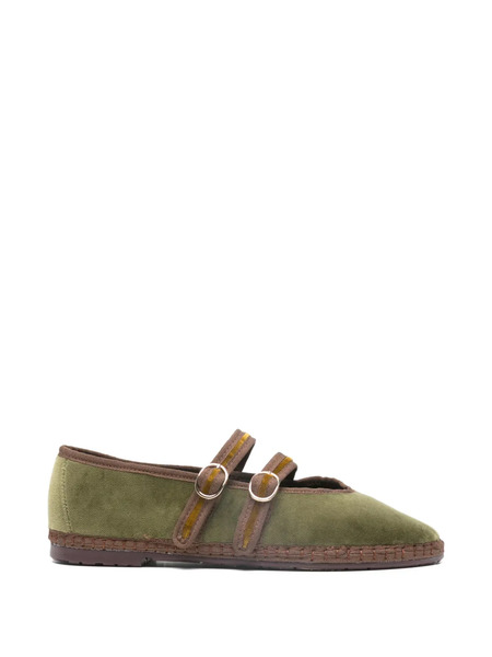  Flabelus Claire Double-strap Ballet Flats - Green 
