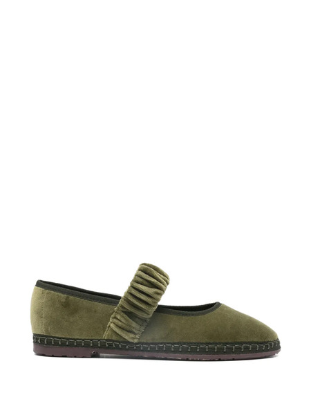  Flabelus Mafalda Ruched-strap Ballet Flats - Green 