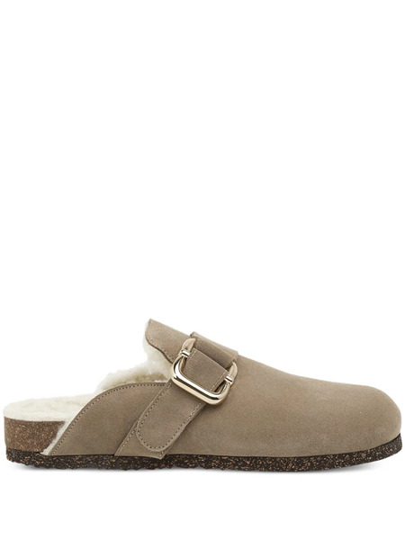  Flattered Buckle-detail Suede Mules - Neutrals 