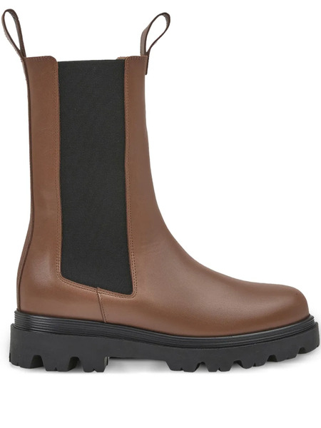  Flattered Elastic-panel Leather Chelsea Boots - Brown 