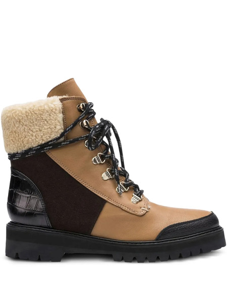  Flattered 40mm Selma Lace-up Combat Boots - Brown 