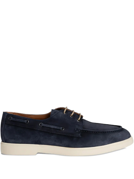  Flecs Nubuck-leather Lace-up Boat Shoes - Blue 