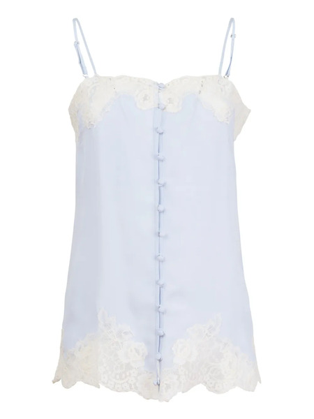  Fleur Du Mal Lace-trimmed Button-front Slip - Blue 