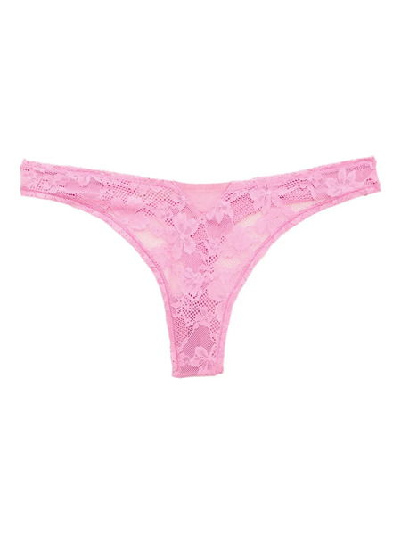  Fleur Du Mal Le Stretch Lace Thong - Pink 
