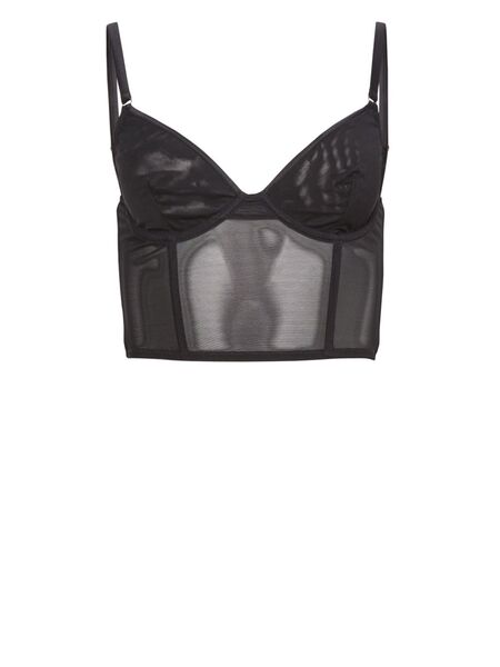  Fleur Du Mal Longline Mesh Bustier - Black 