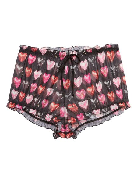  Fleur Du Mal Ruched Mesh Boxer Shorts - Black 