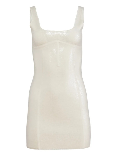  Fleur Du Mal Sequin Knit Mini Dress - Neutrals 