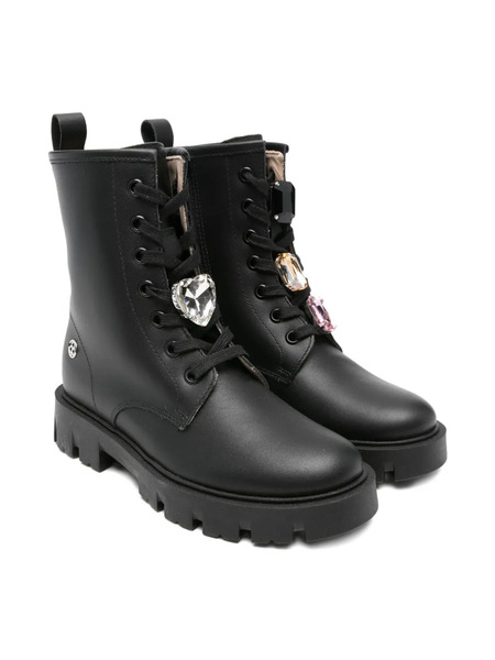  Florens Leather Lace-up Boots - Black 