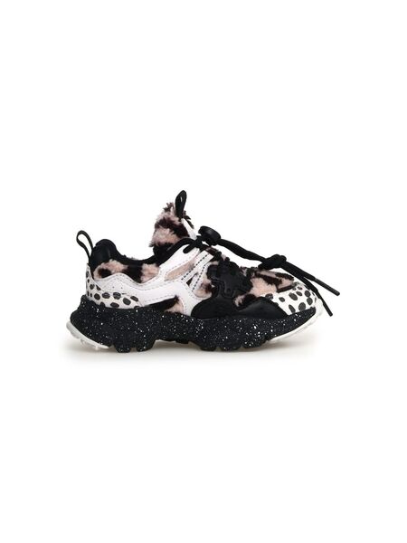  Flower Mountain Kids Faux-fur Panelled Sneakers - Brown 