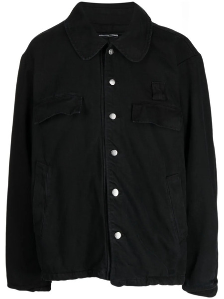  Foo And Foo Buttoned Dyed Denim Jacket - Black 