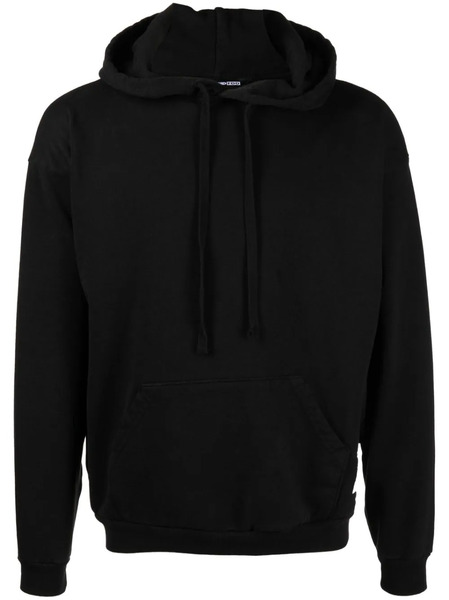  Foo And Foo Logo-patch Drawstring Hoodie - Black 