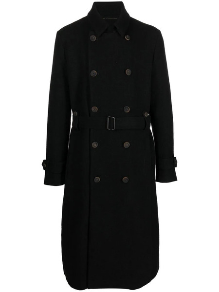  Forme D'expression Belted Double-breasted Trench Coat - Black 