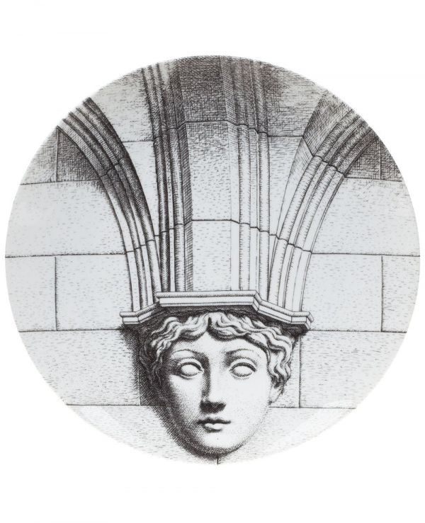  Fornasetti Boss Print Plate - White 