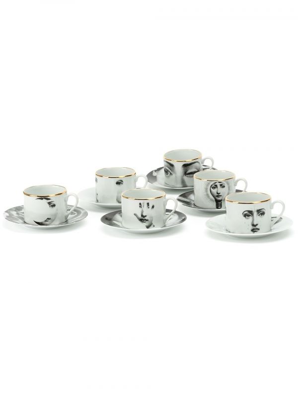  Fornasetti Ceramic Tea Set - Gold 
