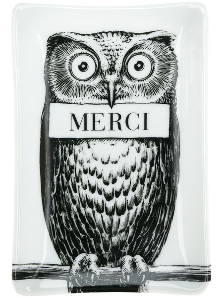  Fornasetti Civetta Ashtray - Black 