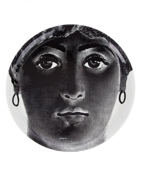  Fornasetti Donna Round Tray - Black 