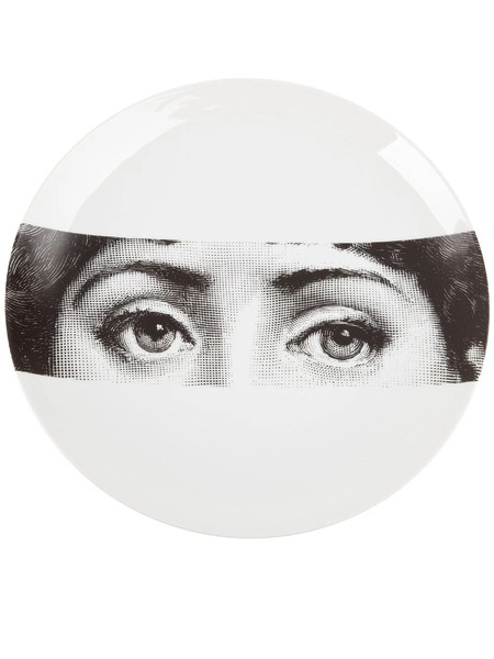  Fornasetti Eyes Round Plate - Black 