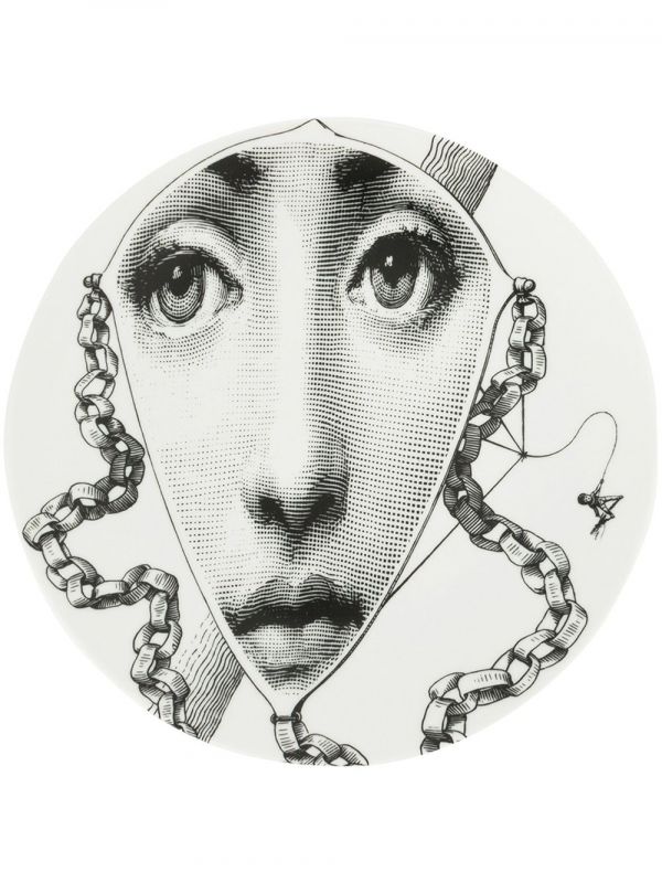  Fornasetti Face Plate - Black 