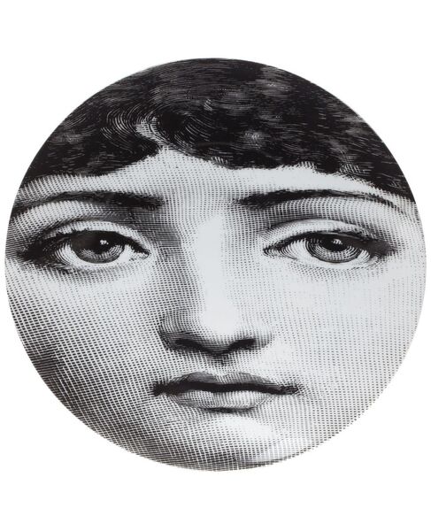  Fornasetti Face Print Plate - White 