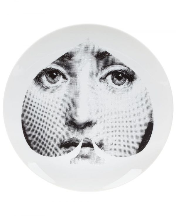 Fornasetti Face Print Plate - White 