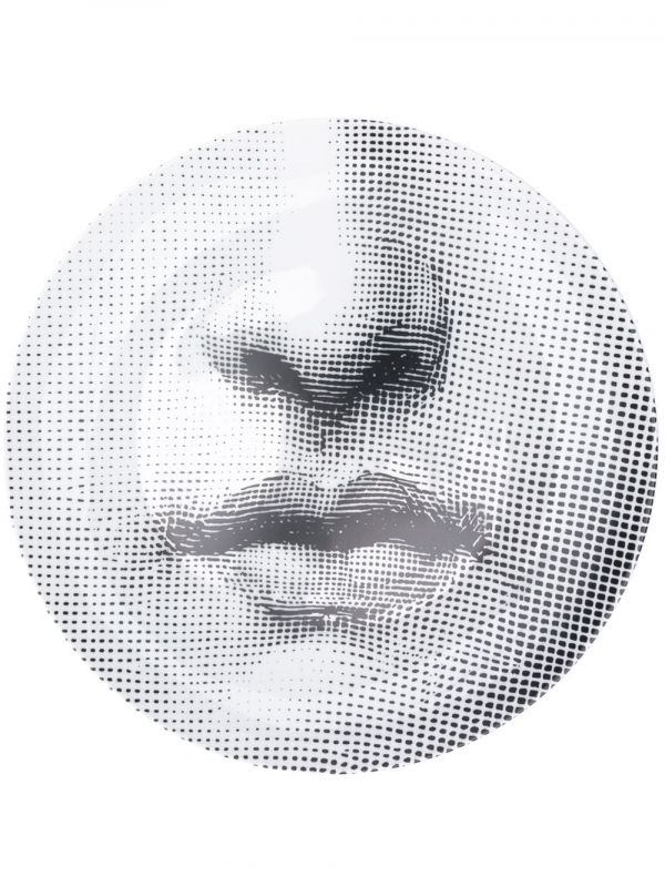  Fornasetti Face Print Plate - White 