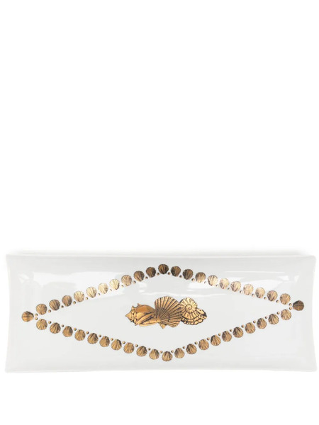  Fornasetti Giro Di Conchiglie Rectangular Tray - Gold 
