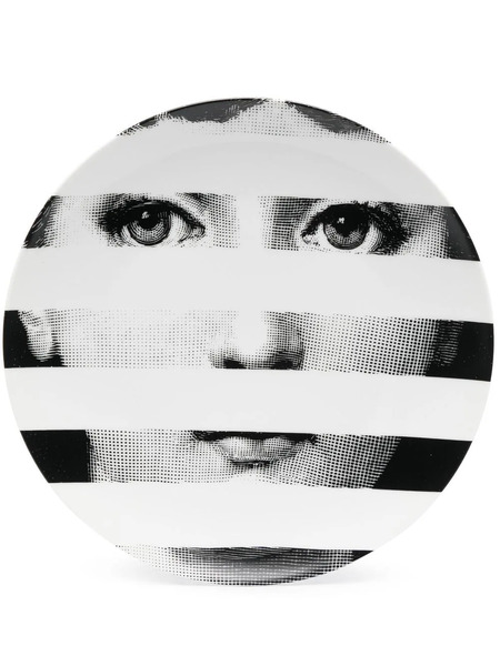  Fornasetti Graphic Print Plate - White 