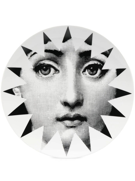  Fornasetti Graphic Print Plate - White 