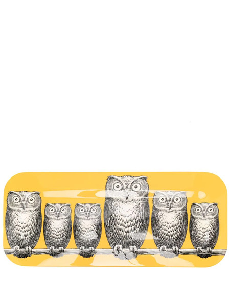  Fornasetti Graphic-print Tray - Yellow 