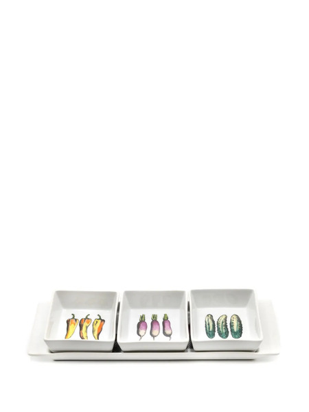  Fornasetti Mano E Verdura Appetiser Set - White 