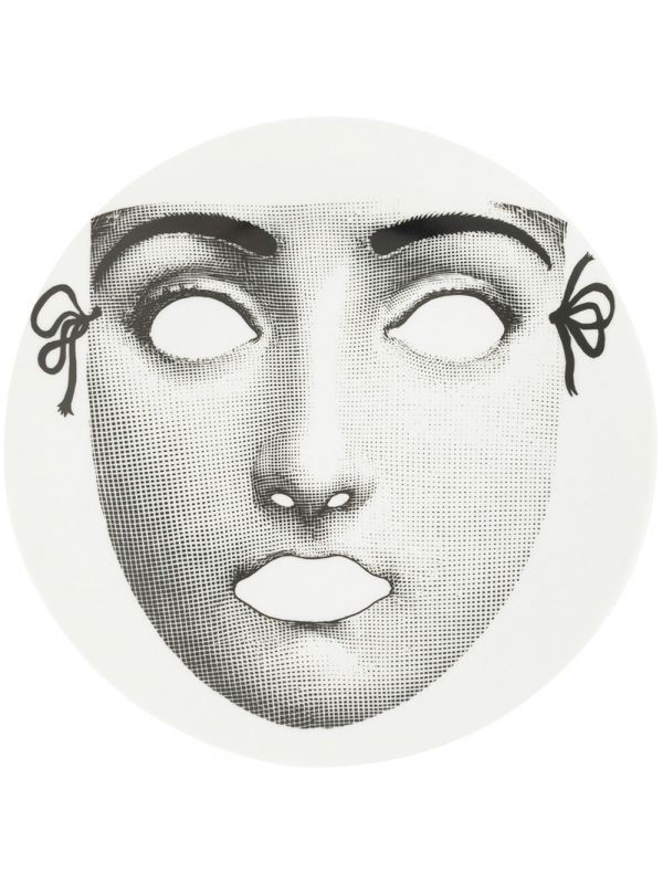  Fornasetti Mask Plate - Black 