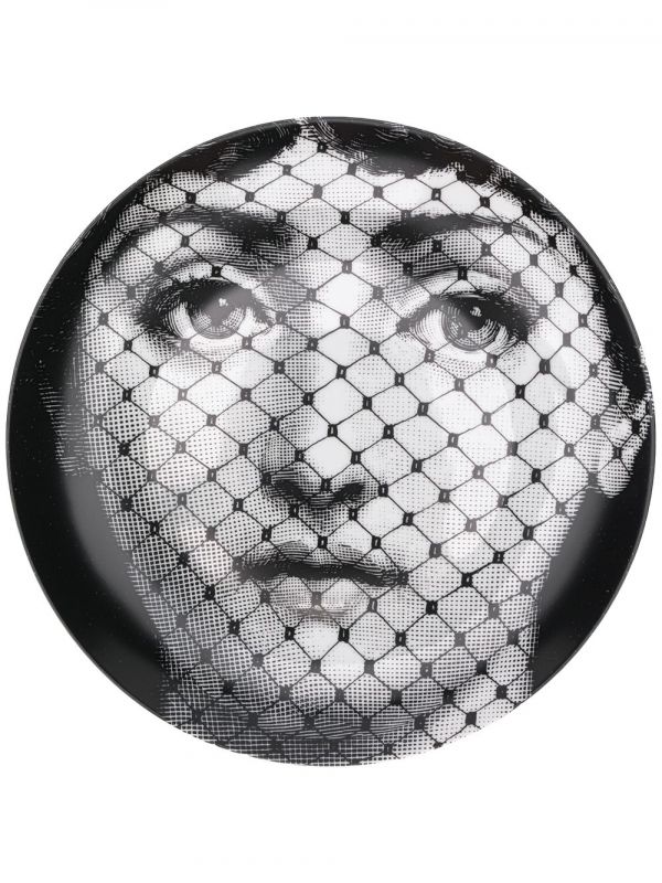  Fornasetti Patterned Decorative Plate - White 