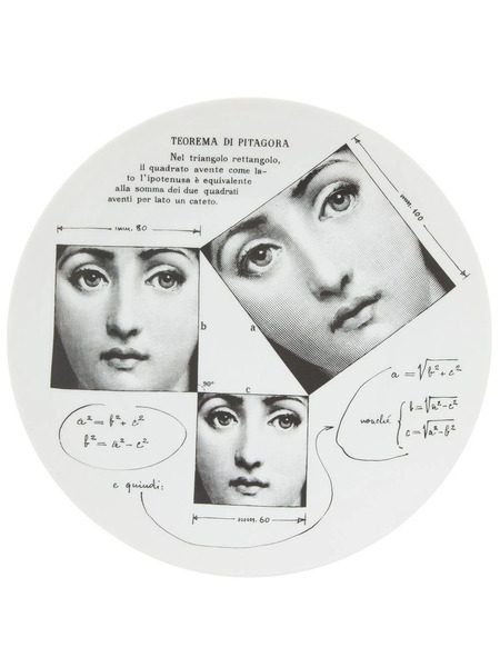  Fornasetti Printed China Plate - White 
