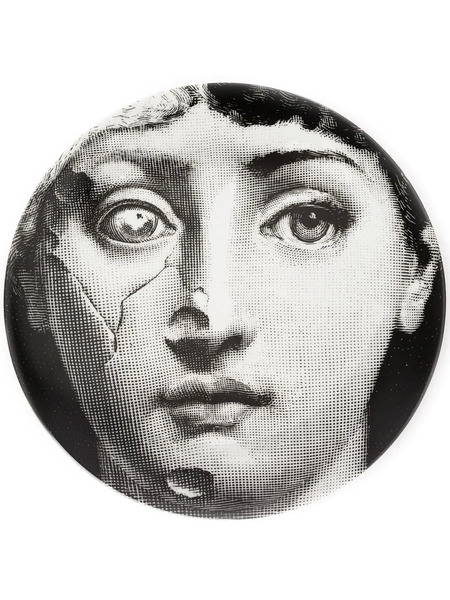  Fornasetti Printed Design Plate - Black 